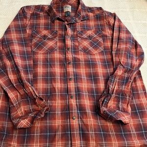 5.11 Tactical Button Down Shirt Men's 2XL Long Sleeve Red Blue Plaid